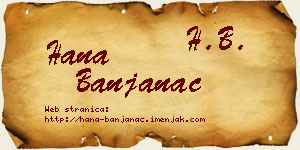 Hana Banjanac vizit kartica